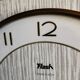 Vintage formica clock silent rectangular wall clock "Flash gray white"