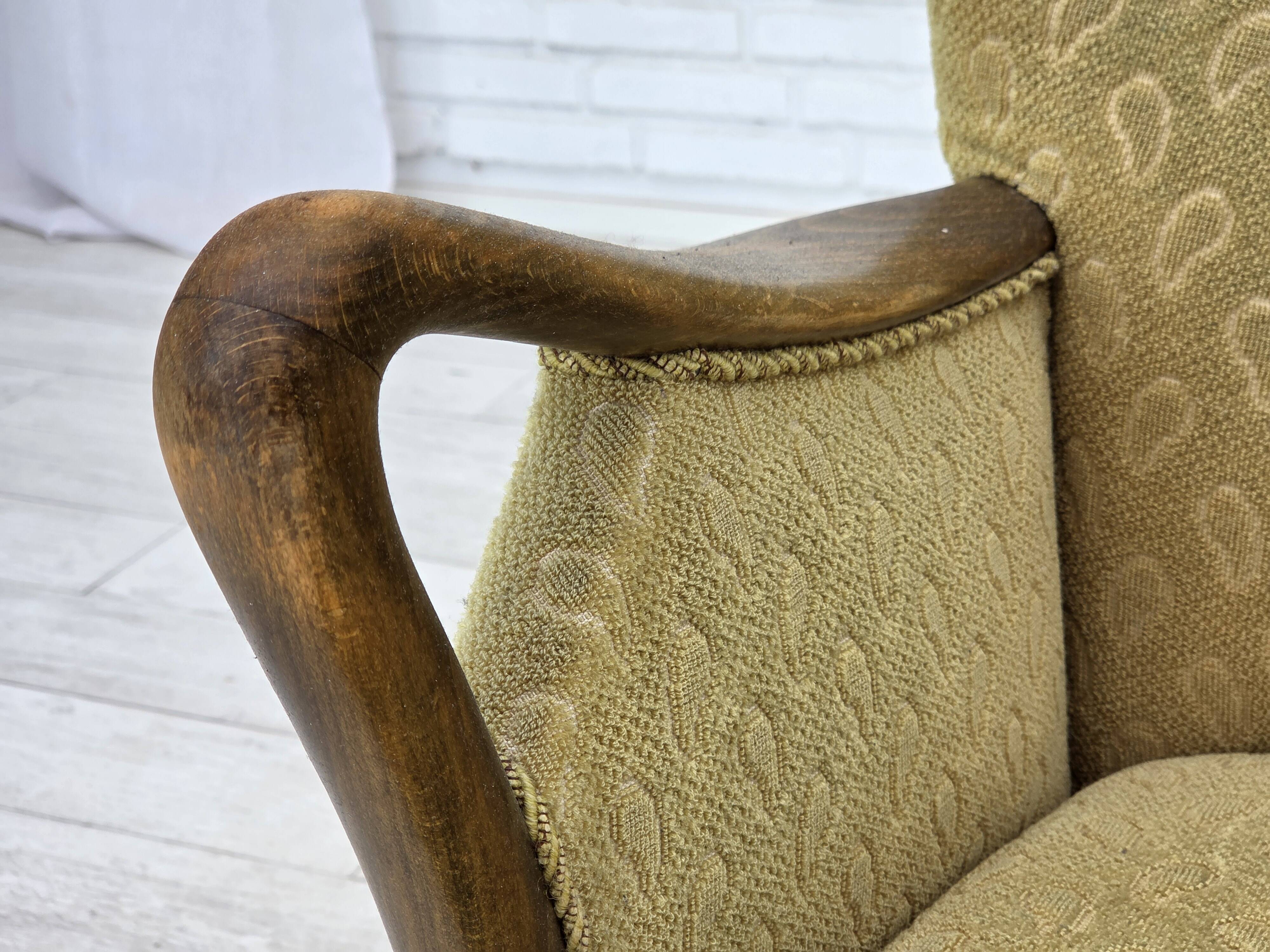 1960s, Danish armchair by Slagelse Møbelværk, model 157, velour.