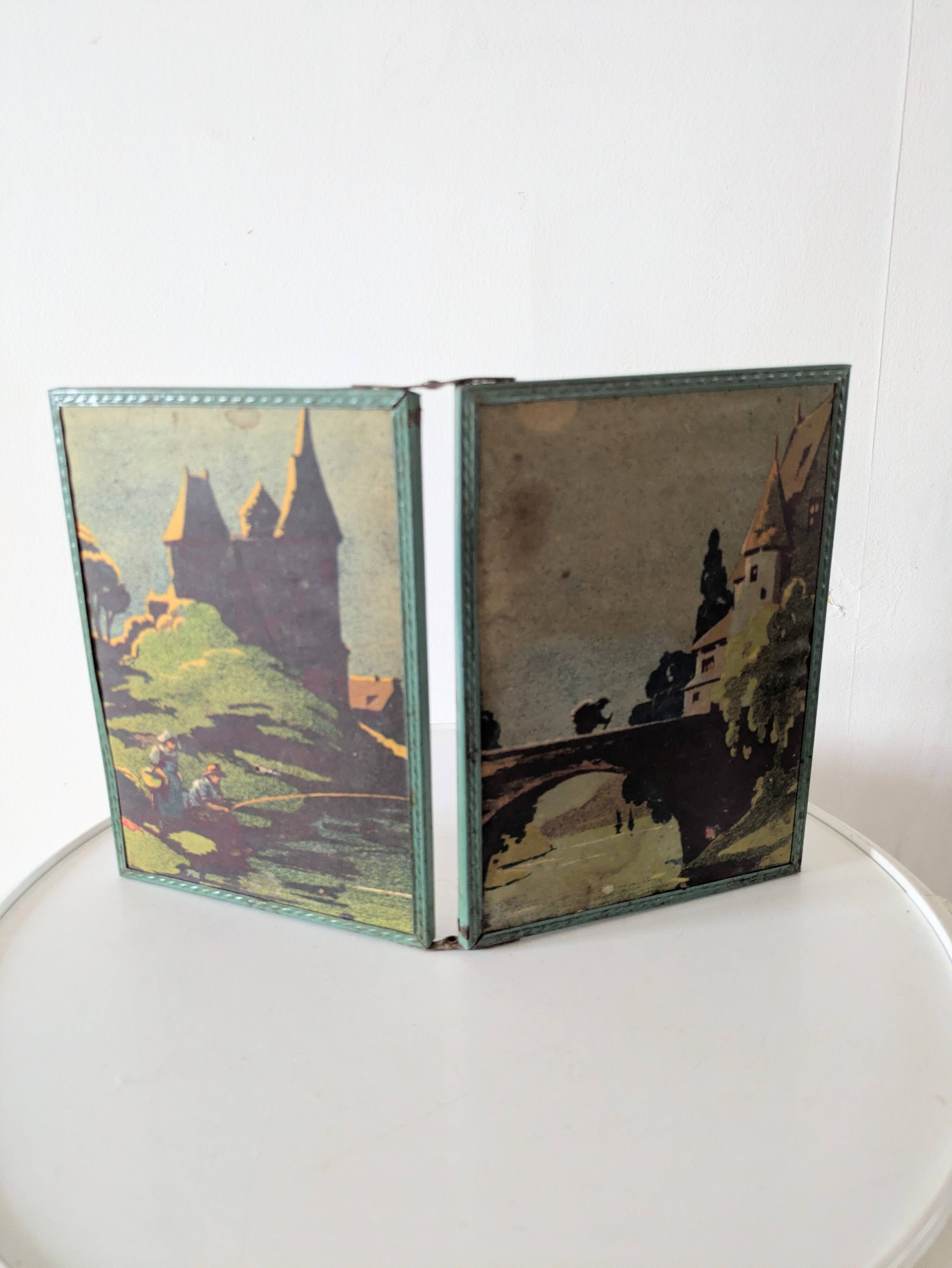 Antique double barber's mirror