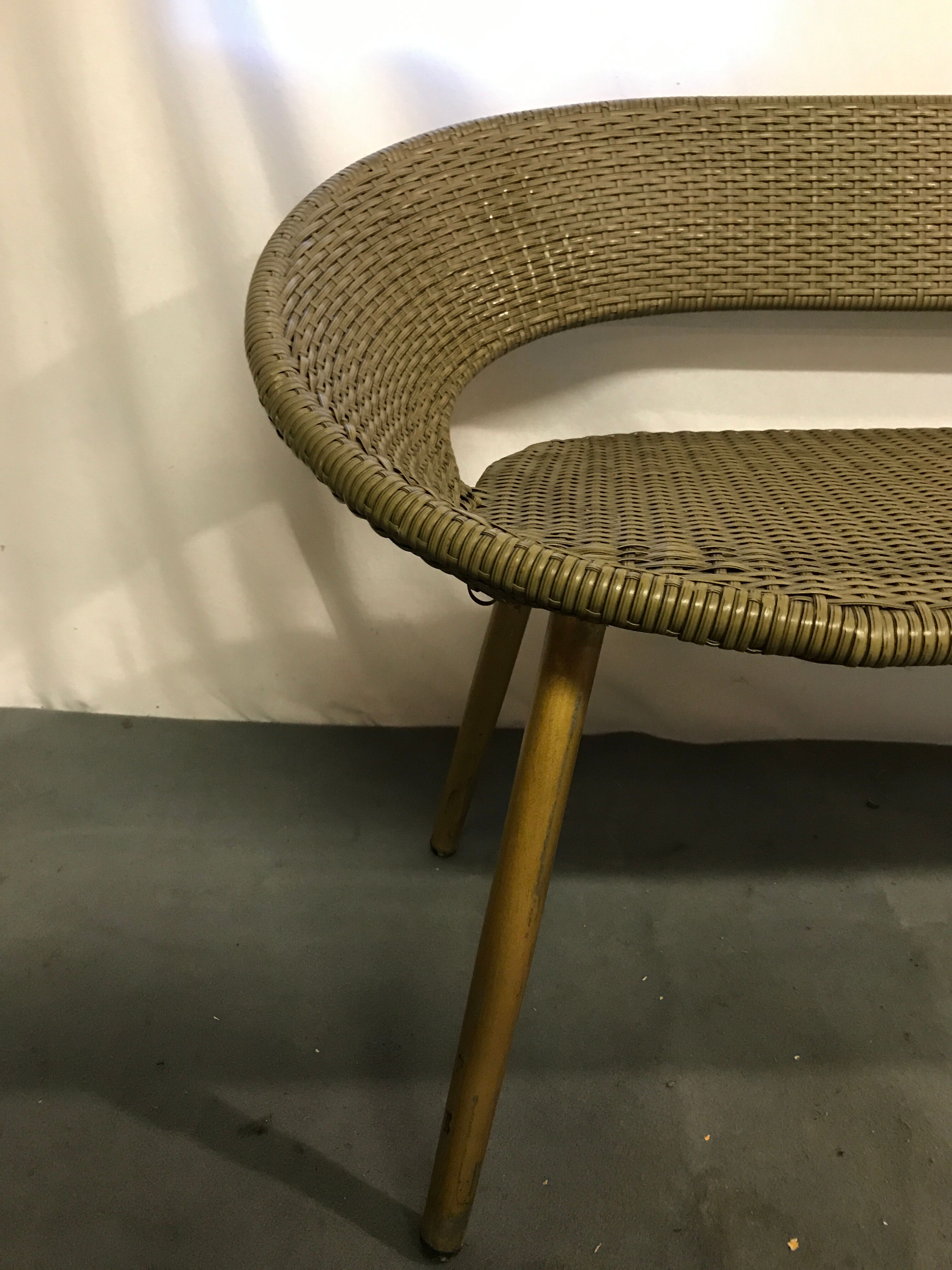 Bench woven plastic sofa