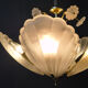 Vintage Italian glass and brass chandelier, 1970s