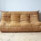 3-seater Togo camel leather sofa