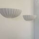 Paire d'applique vintage coquillages, porcelaine blanche, France 1970