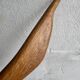 Tall Natural Wood Heron Crane Sculpture — Minimalist Brown Solid Wood Decorative Art Piece
