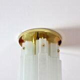 Brass ceiling light and frosted glass Glash-tte Limburg