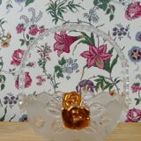 Decorative Basket in molded glass - Vintage glass pocket-empty-pocket