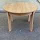 Table ronde extensible scandinave en bois clair décapé rallonge intégrée 19