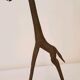 Trio antelope, gazelle and giraffe bronze and brass