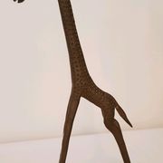 Trio antelope, gazelle and giraffe bronze and brass