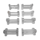 Set of 8 knife holders in sleek old glass