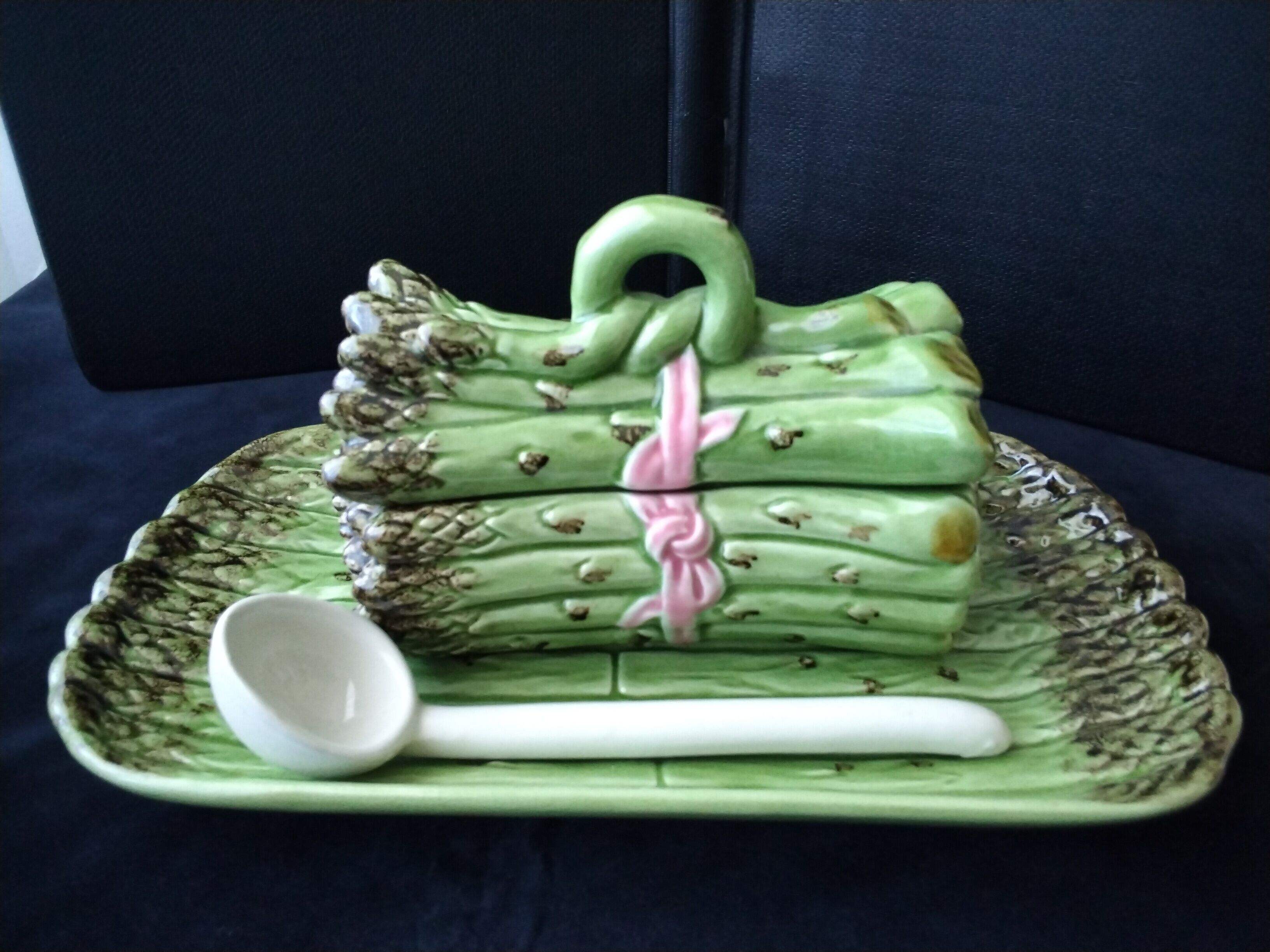 Asparagus set flat + ceramic saucepan Portuguese made