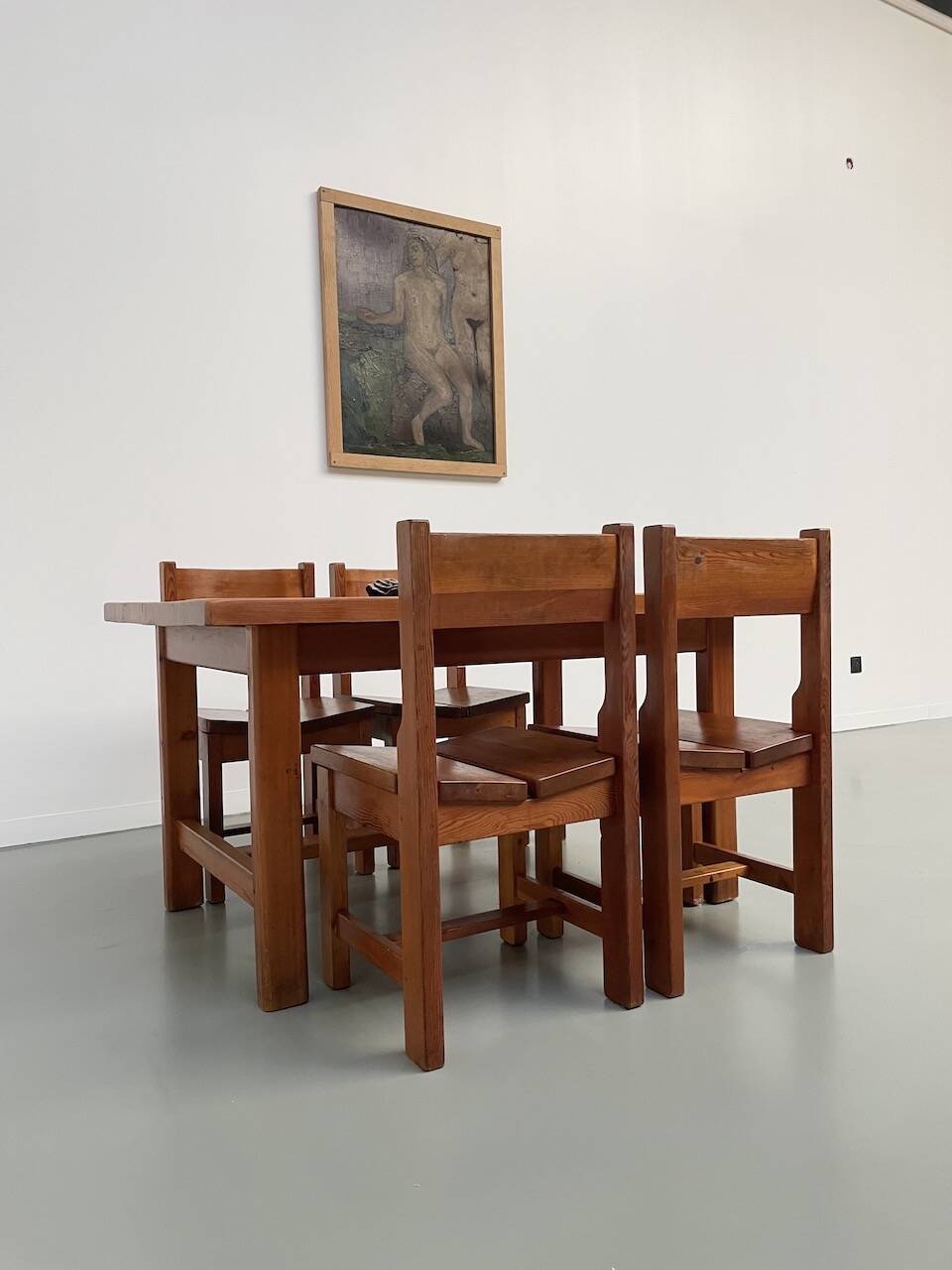 Set of table and 4 chairs, 60s mountain furniture