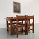 Dining table and 4 chairs, mountain furniture from the 1960s.