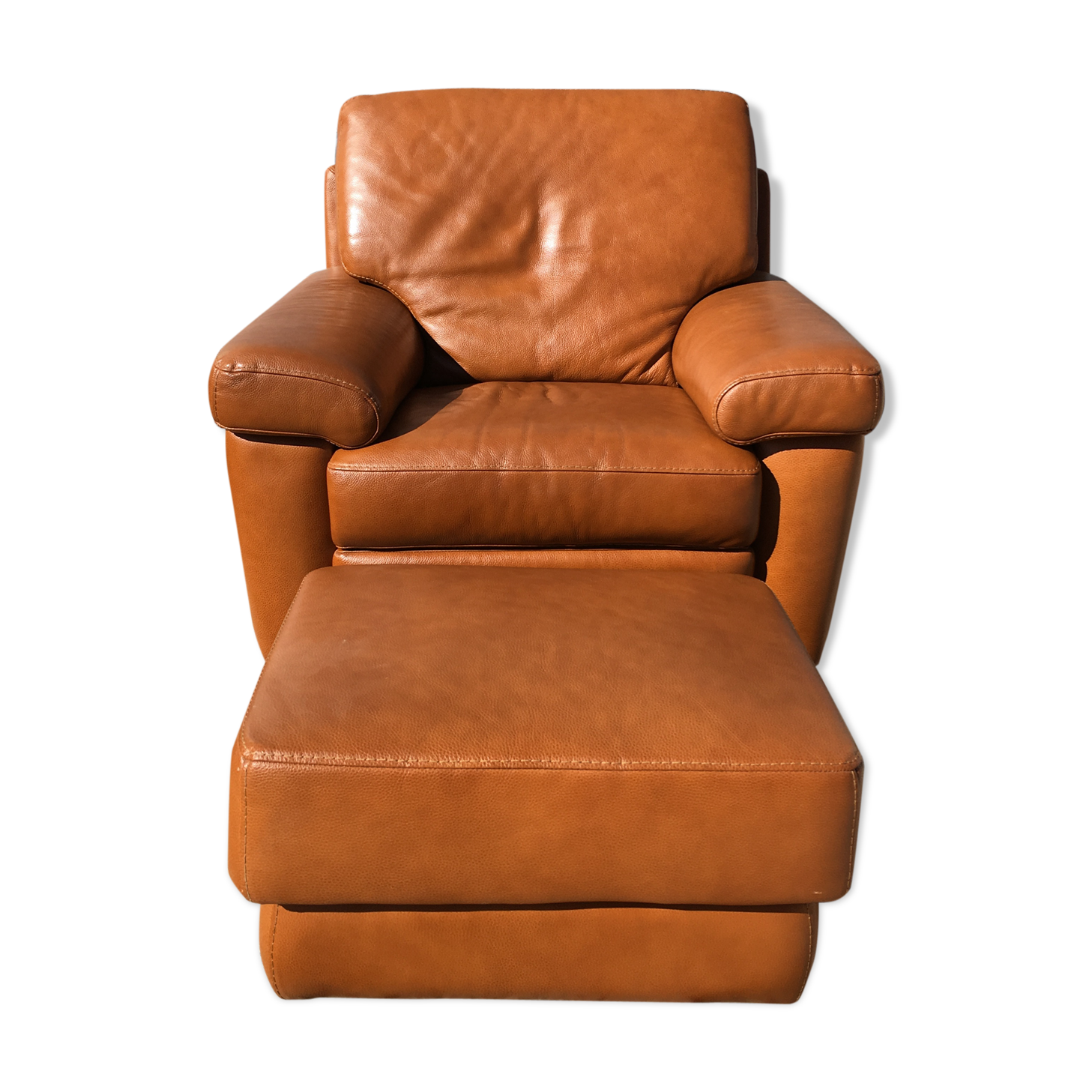 Leather armchair and ottoman 80 Burov