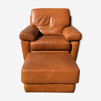 Leather armchair and ottoman 80 Burov