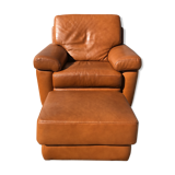 Leather armchair and ottoman 80 Burov