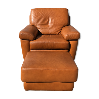 Leather armchair and ottoman 80 Burov