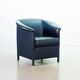 Wittmann Petrol Soft Leather Club Chair Model Aura  Designed by Paolo Piva