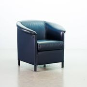 Wittmann Petrol Soft Leather Club Chair Model Aura  Designed by Paolo Piva