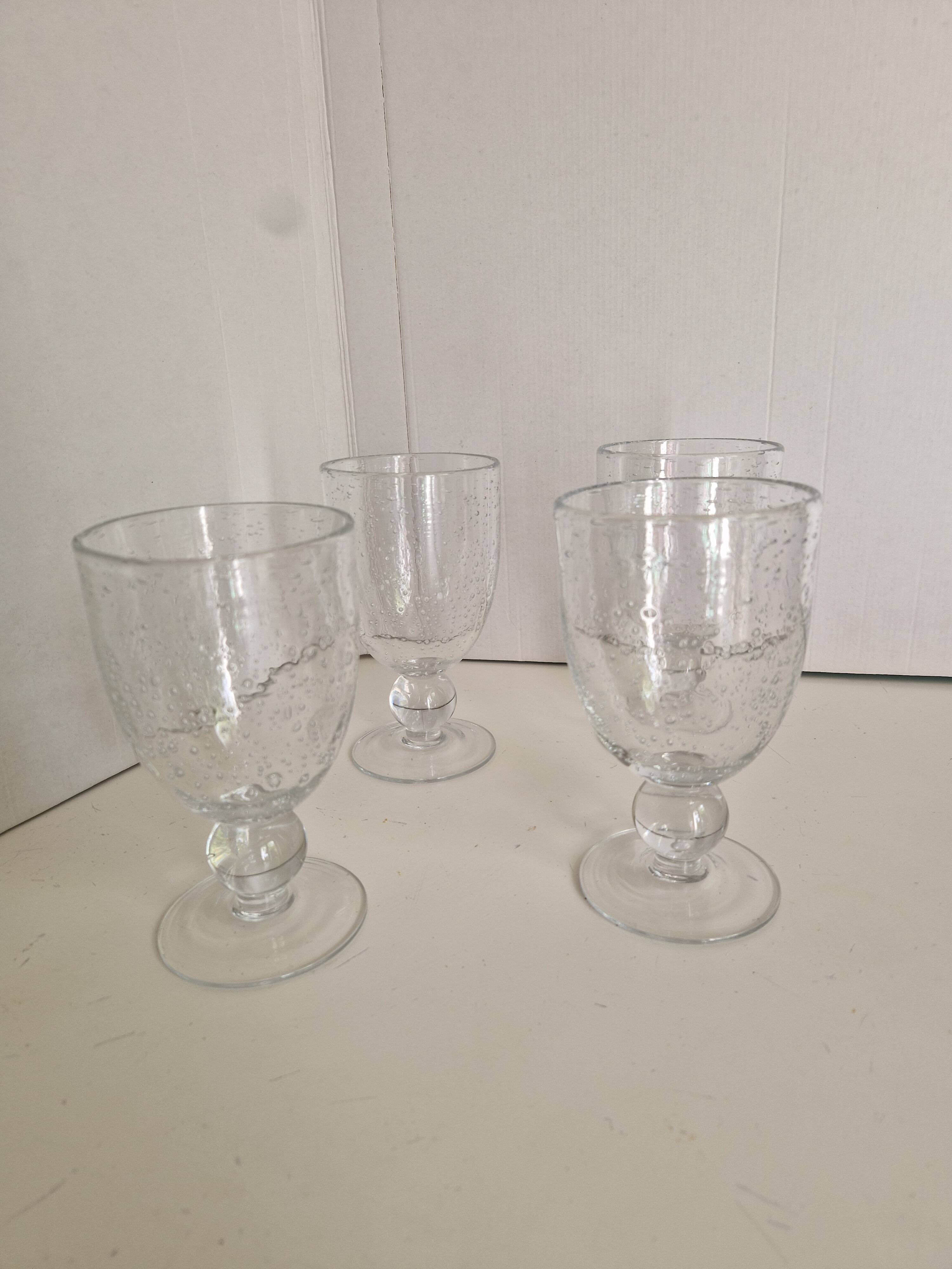 Lot 4 verres bullé style biot