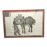 Early c20th large scale tang horse brass rubbing.