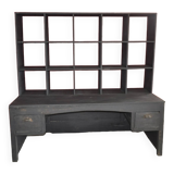Wooden postal sorting desk.