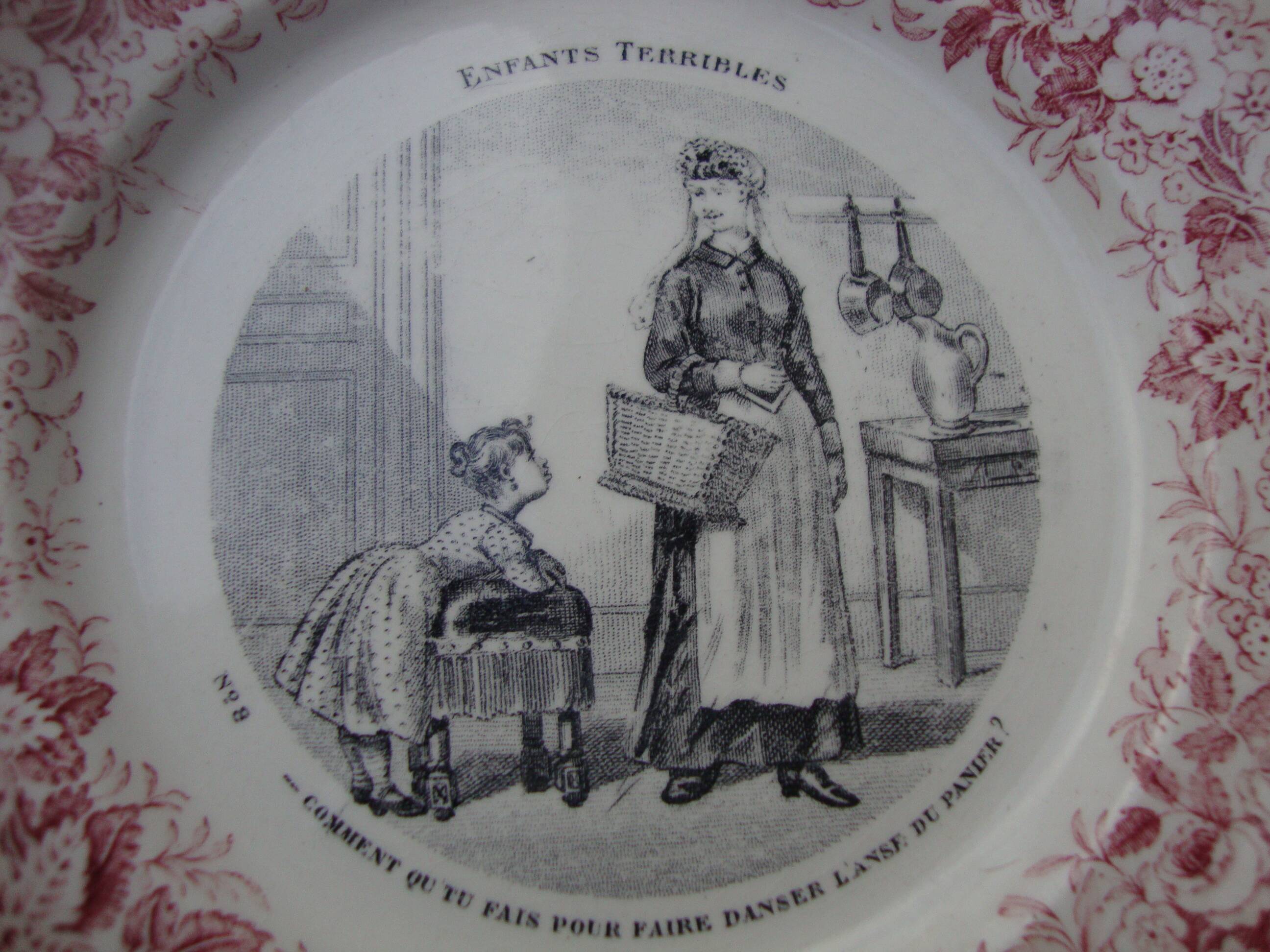 4 lm & cie creil and monteras “les enfants terribles” plates