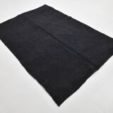 5x7 Dark Navy Blue Solid Turkish Vintage Kilim Rug For Bedroom, 156x223 Cm