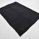 5x7 Dark Navy Blue Solid Turkish Vintage Kilim Rug For Bedroom, 156x223 Cm