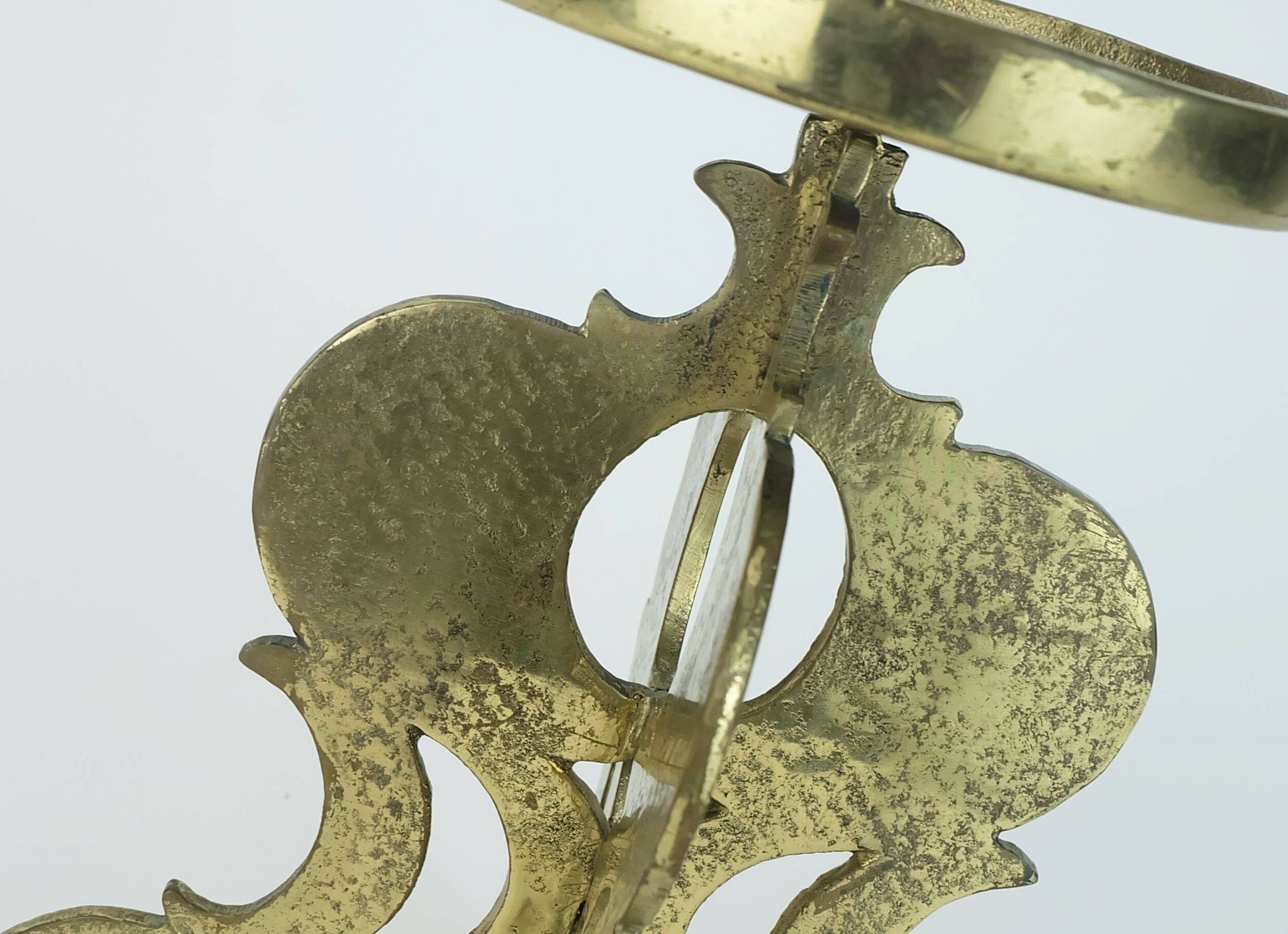 1960s mid century brutalist brass CANDLEHOLDER for one big candle
