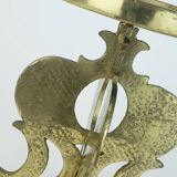1960s mid century brutalist brass CANDLEHOLDER for one big candle