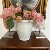 Vase Limoges Tharaud white with golden fleur-de-lis