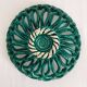 Vintage Vallauris green woven ceramic fruit bowl