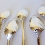 5 Christofle Art Deco Style Silver Plated Soup Spoons 2106257
