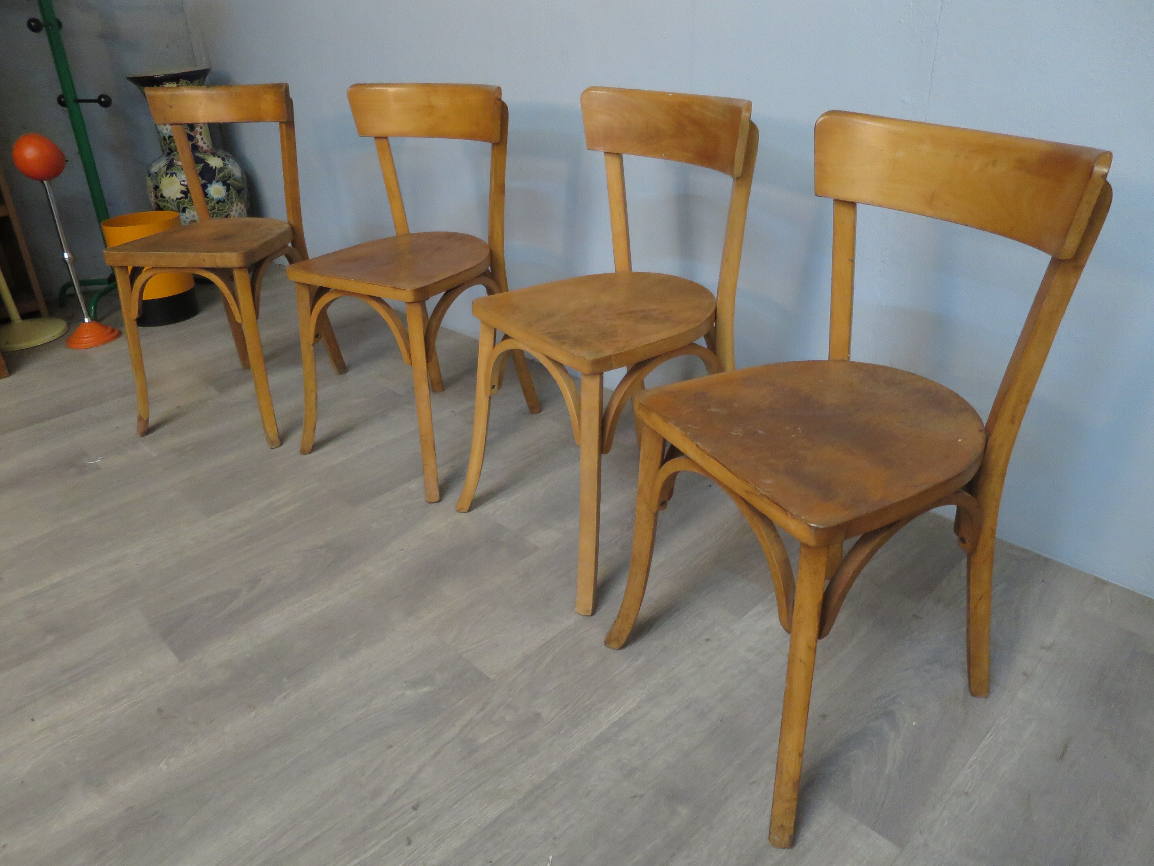 Set of 4 chairs bistros 50s /60