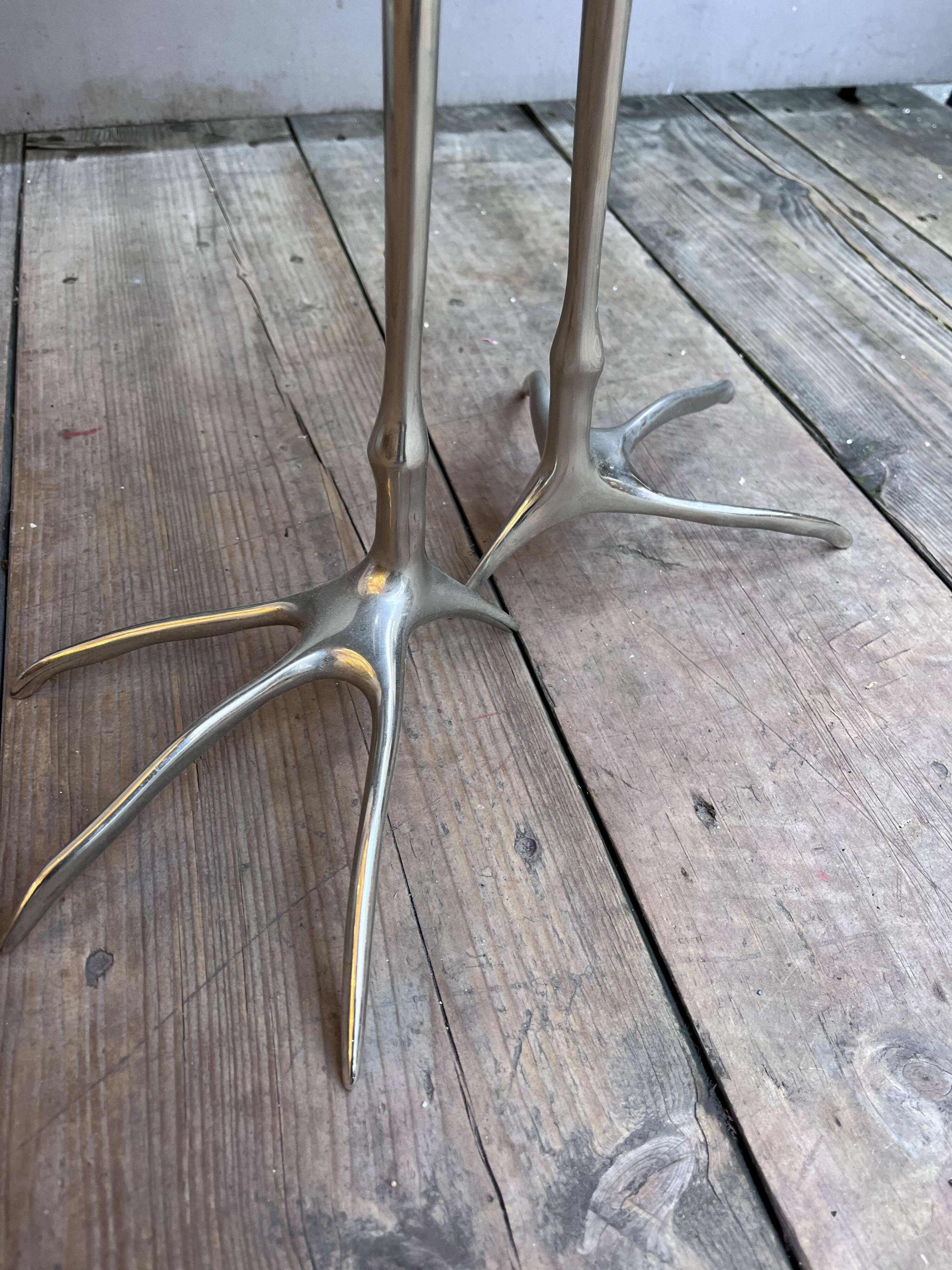 Sculptural table Traccia Merret Oppenheim silver edition Cassina
