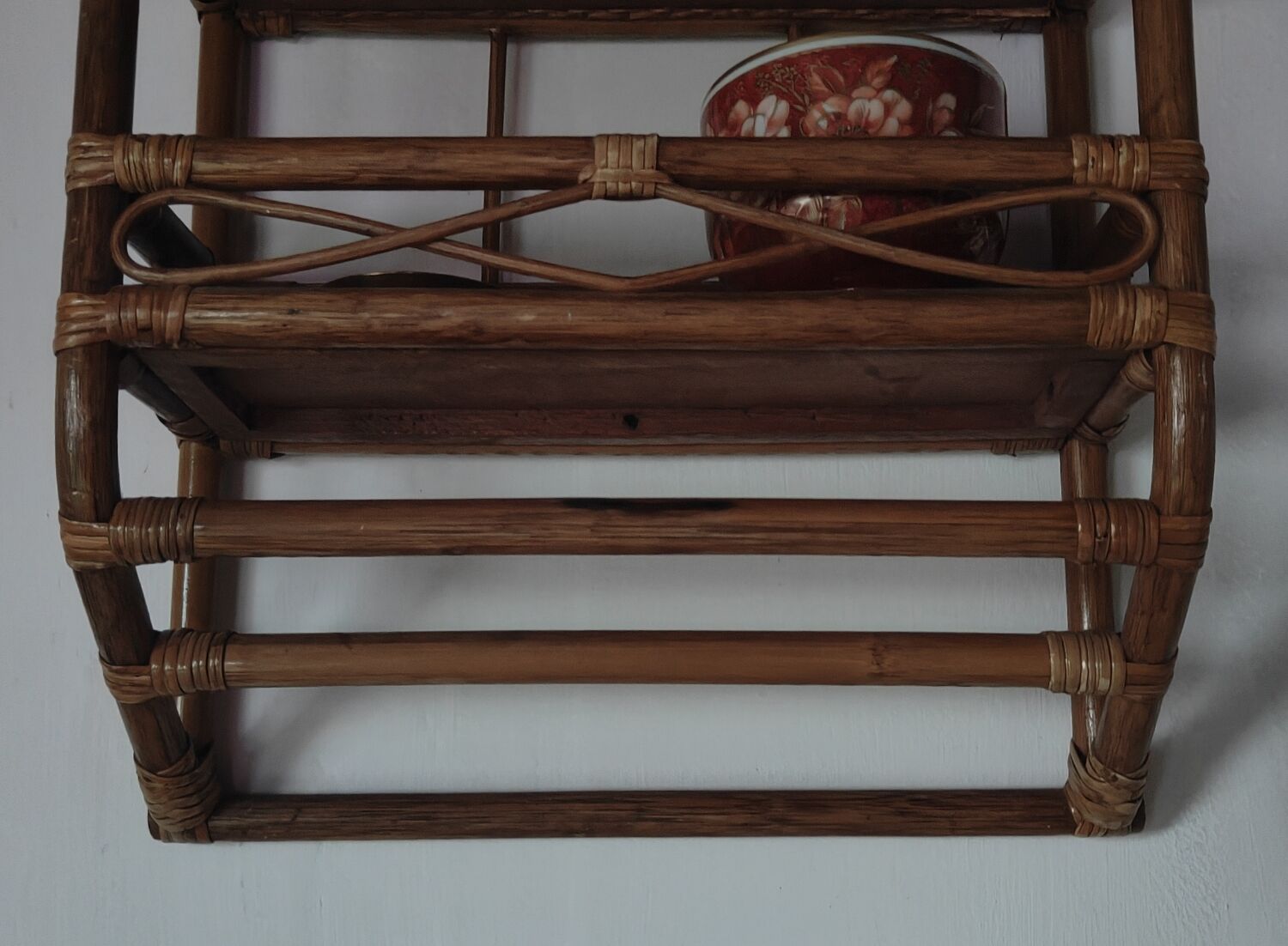 Vintage rattan shelf