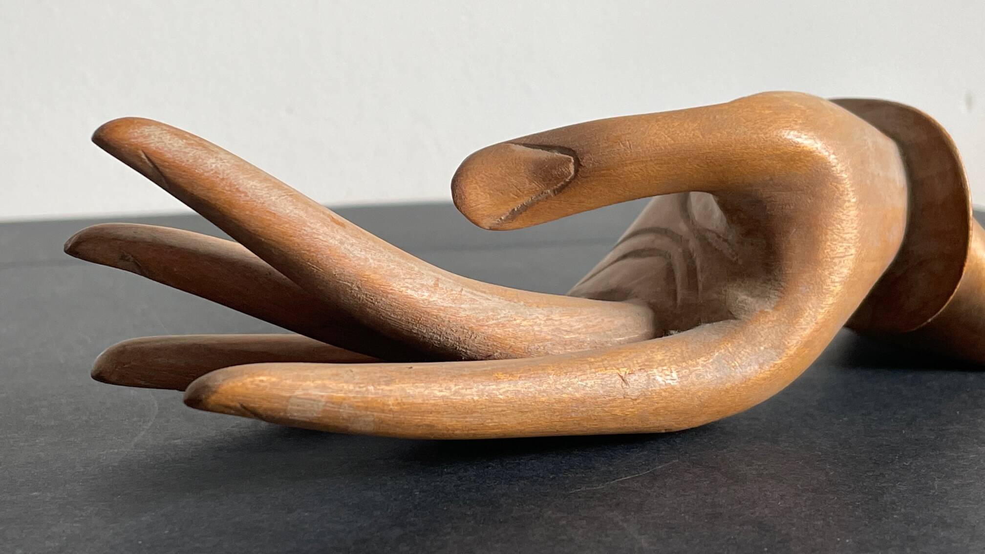 Wooden hand sculpture