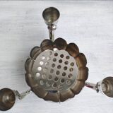 Pair of silver-plated lotus candle holders