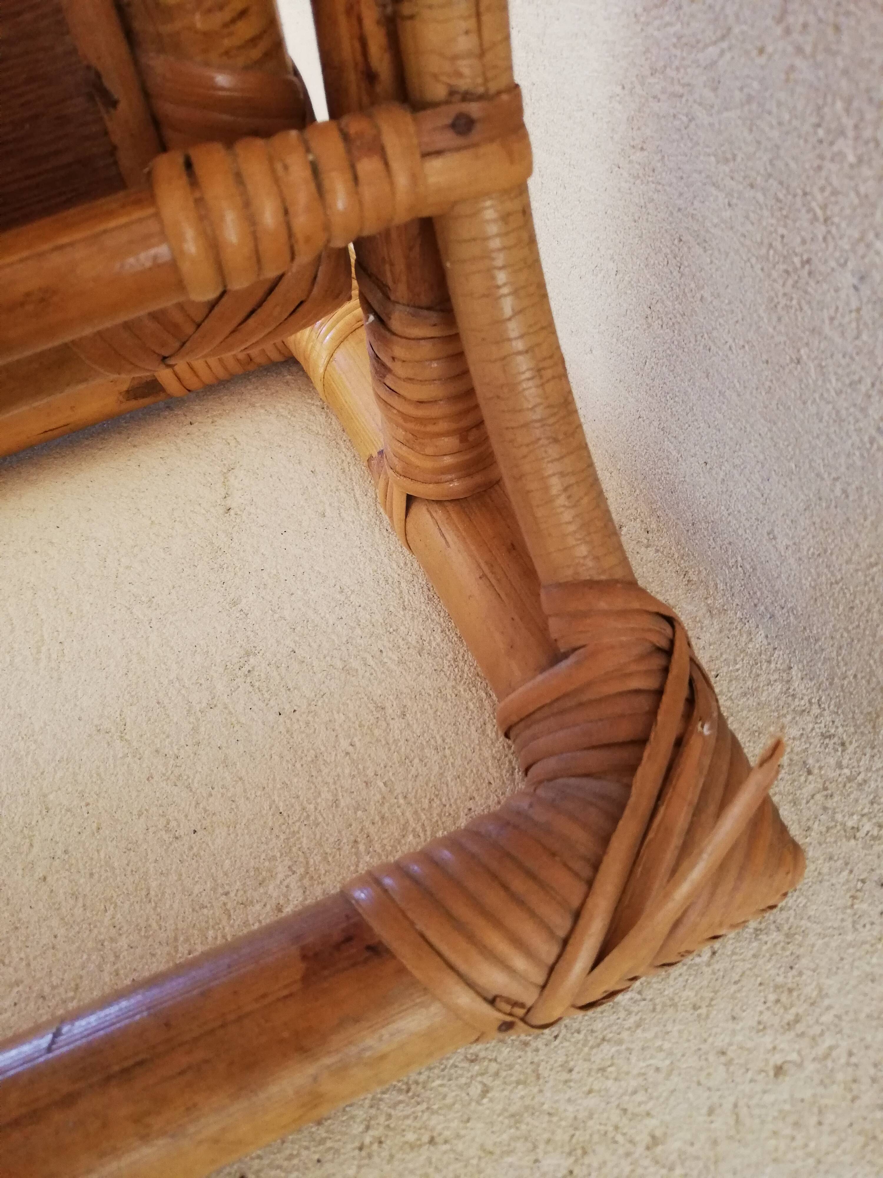 Rattan psyche mirror from the 1960/1970s