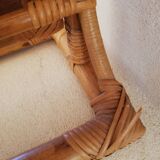 Rattan psyche mirror from the 1960/1970s