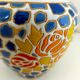 Mosaic vase signed floral decoration
