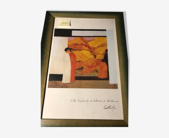 Lithographie signé Bernard cathelin villa impériale