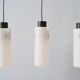 Three-arm pendant lamp made of opaline glass and metal, cascade lamp, minimalist lighting