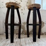 Paire de tabourets corde