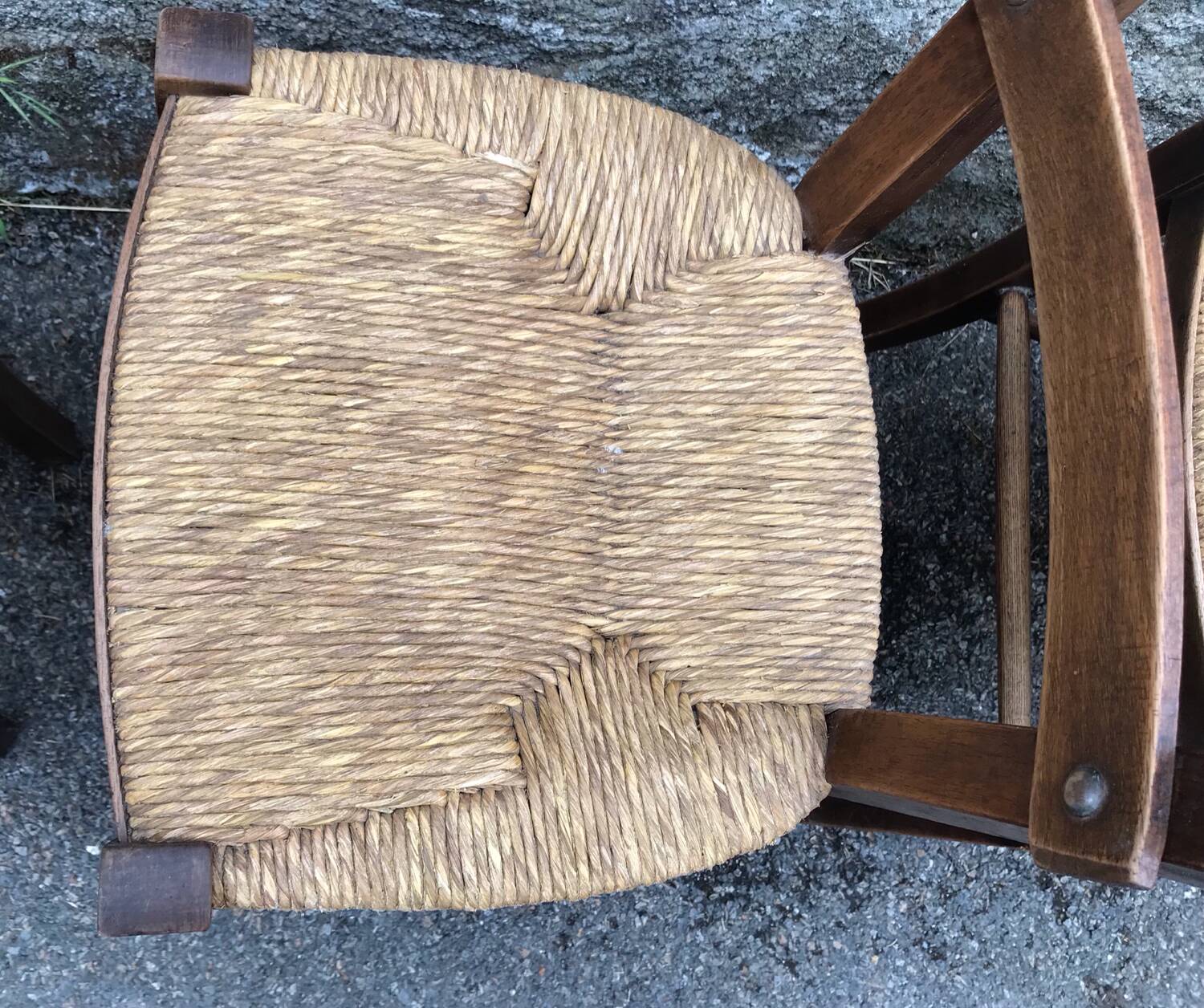 Set of 6 straw bistro chairs