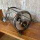 Ancienne suspension lanterne laiton 2 lumières + cylindre verre vintage