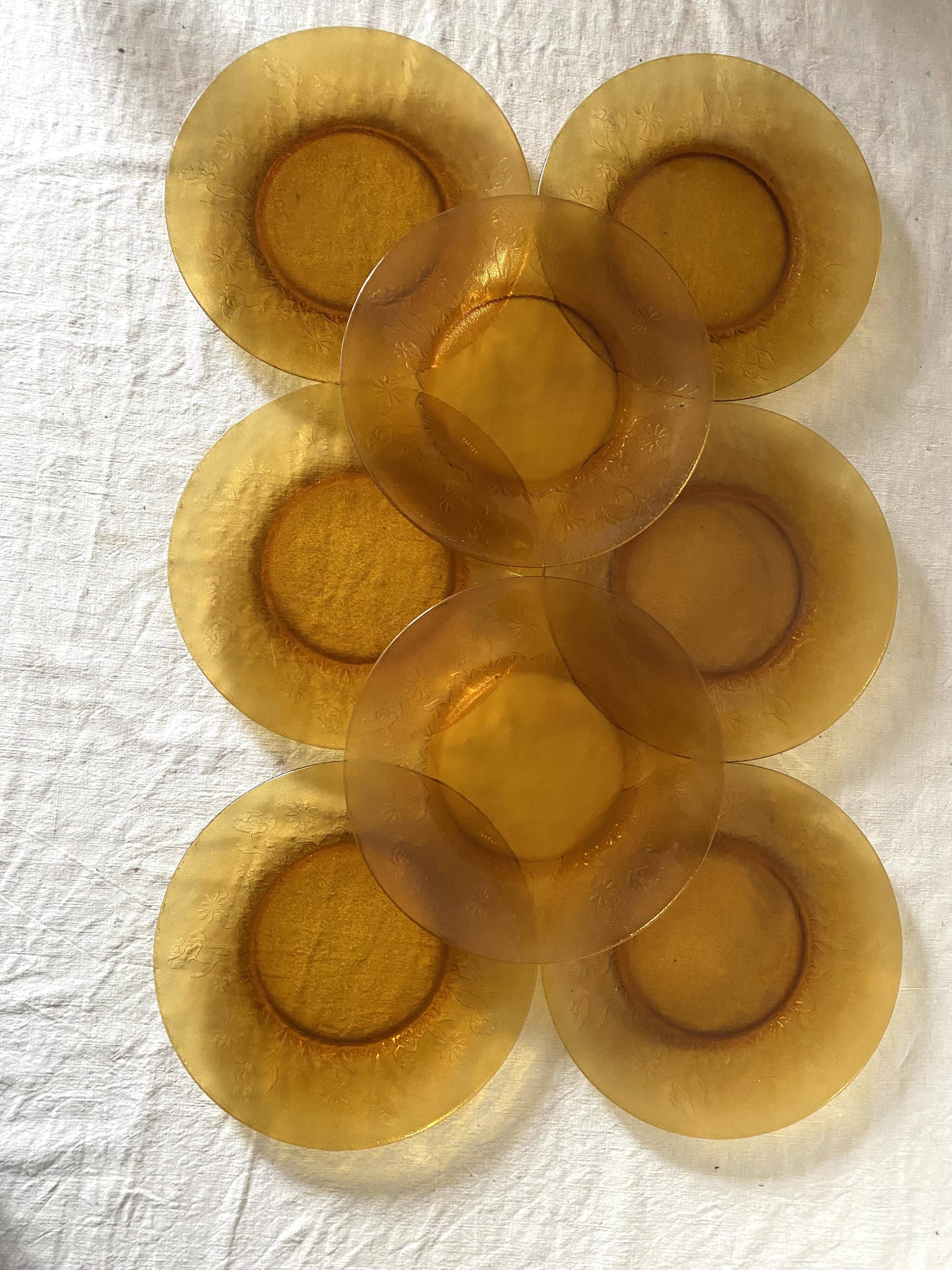 Amber GLASS PLATES 70s