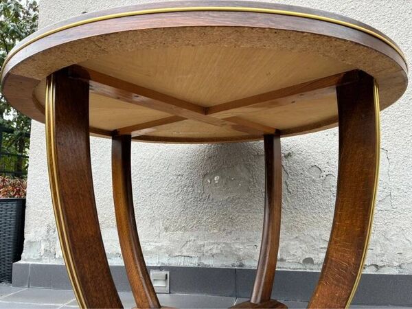 Table Art Déco Adolf Wrenger – Table basse ronde en bois