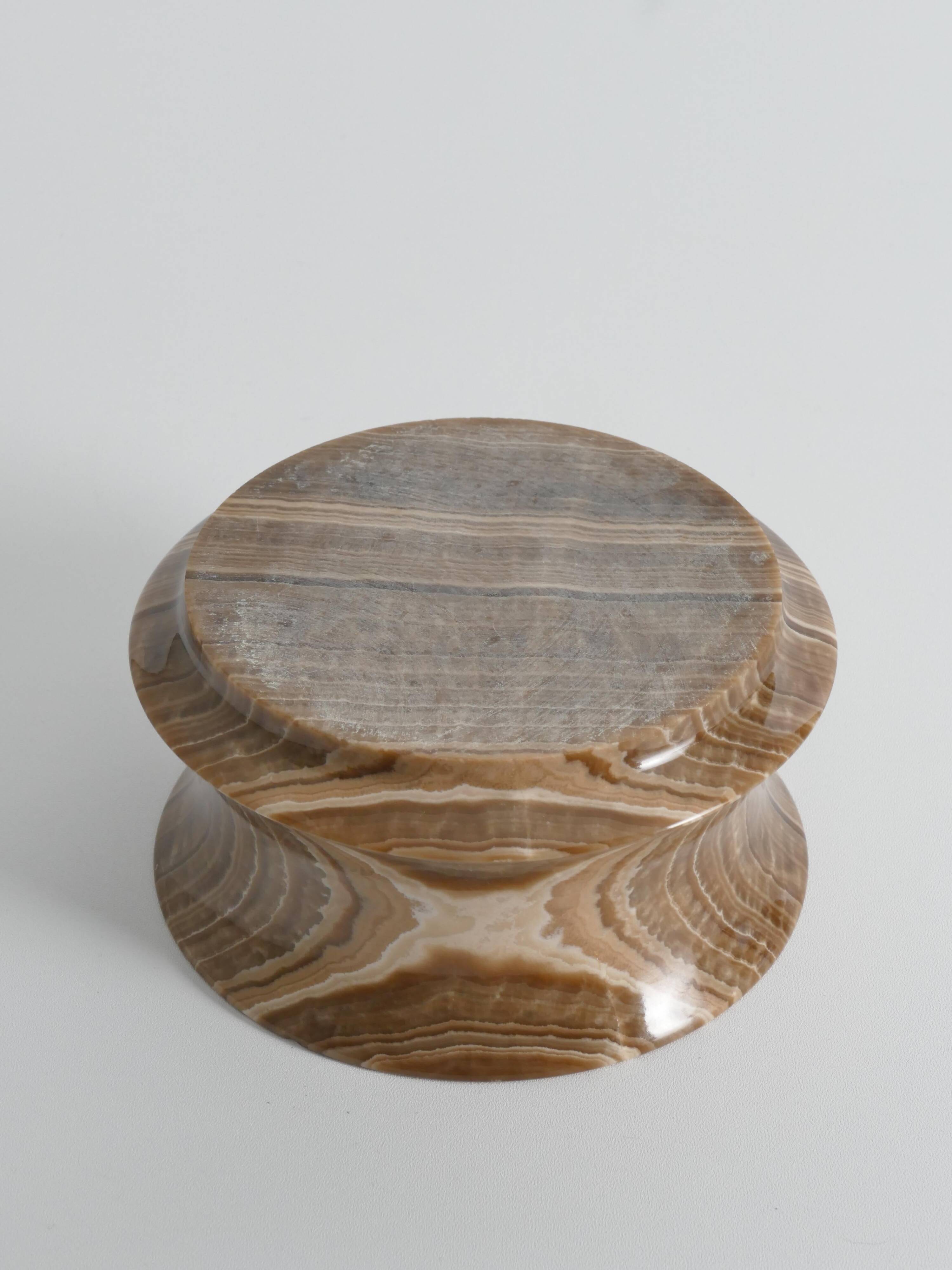 Hand Turned Brown Onyx Bowl, Greece, 1970s